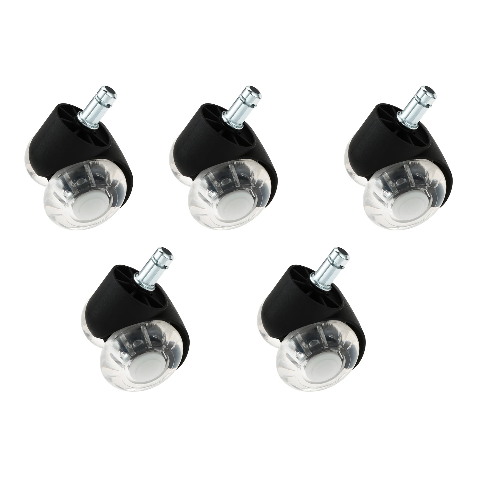 

5pcs/set Office Chair Casters Ball Wheels 50mm/2 Inch Insert Easy Install 360 Degree Rotate Crystal Plastic Universal Chair Part