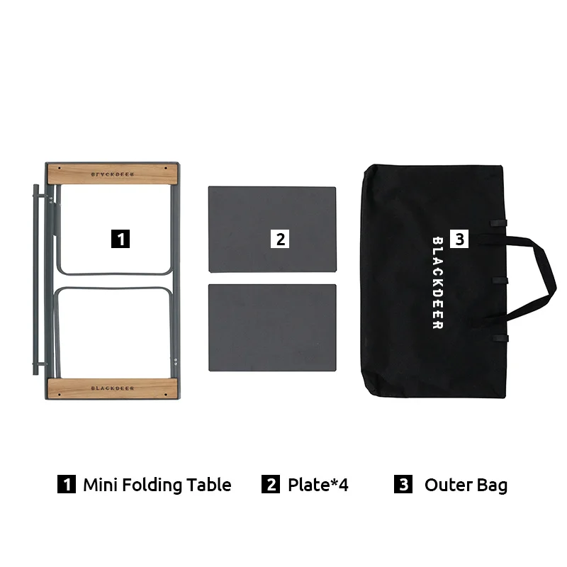 BLACKDEER IGT Camping Table Folding IGT Table Mini 2.0 Aluminum Alloy Multifunctional Portable Grill Wood Table Outdoor Picnic