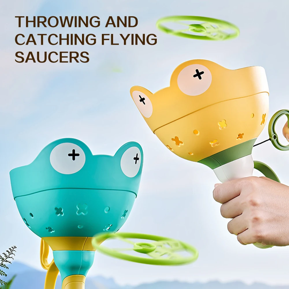 ของเล่น Flying Discs Launcher กลางแจ้งเล่นในร่มครอบครัวเด็ก Interactive ของเล่นนอกสนามหญ้าเกมของขวัญวันเกิด