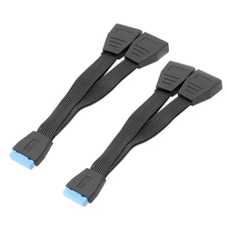 Motherboard USB Splitter Internal USB Hub 19 Pin USB 3.0 1 to 2 Splitter Cable 15CM F19E
