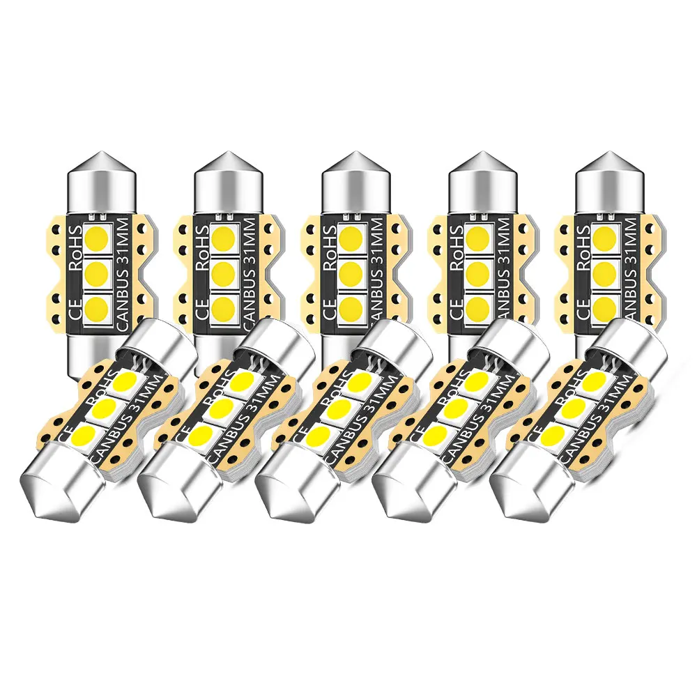 

2/10 шт., лампы C5W C10W для внутреннего интерьера автомобиля, 36 мм, 39 мм, 41 мм, 3030