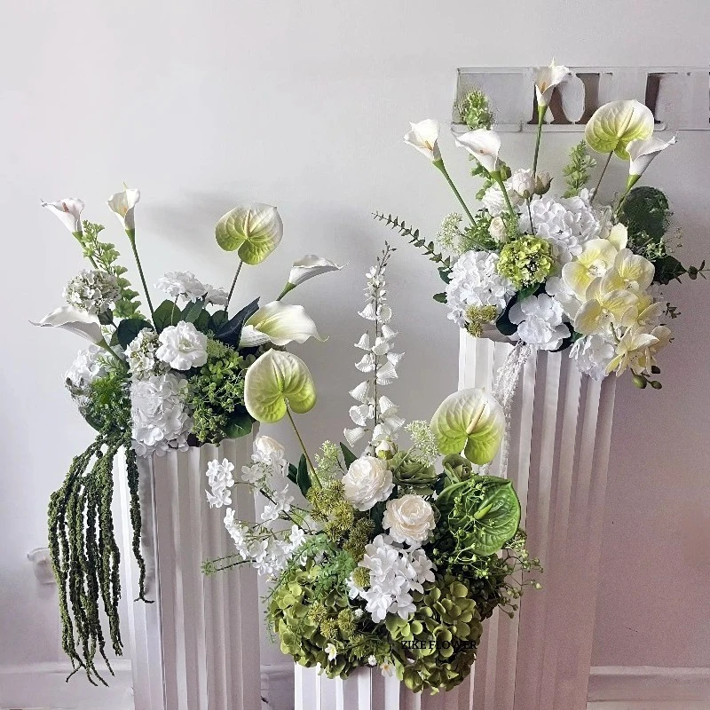 

Sage Green Hydrangea Farmhouse Silk Floral Arrangement Luxury Country Kitchen Centerpiece White Eucalyptus Original Design