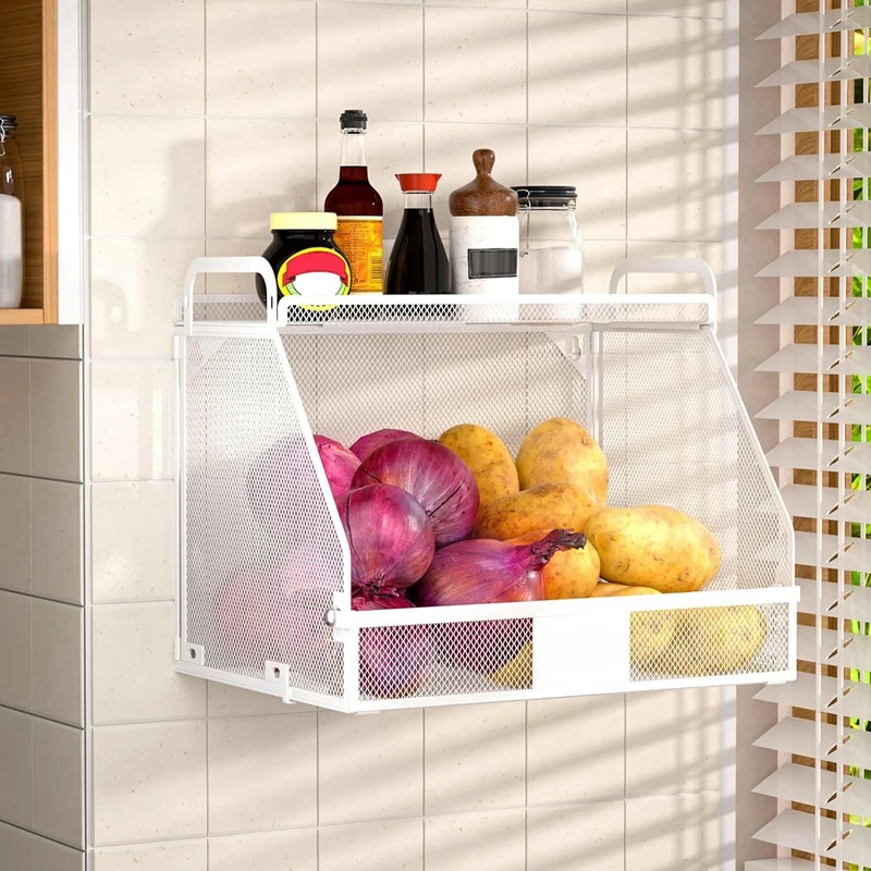 

Hanging Fruit Basket For Kitchen, Kitchen Organizers And Storage Potato Onion Storage Wall Storage Baskets Pantry