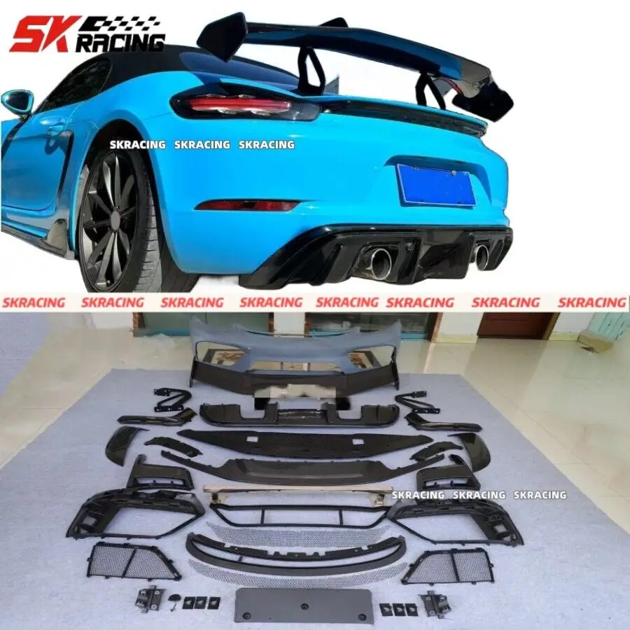 For Porsche 718 982 Cayman Boxster Front Bumper Side Vent Cover Spoiler Wing Body Kit