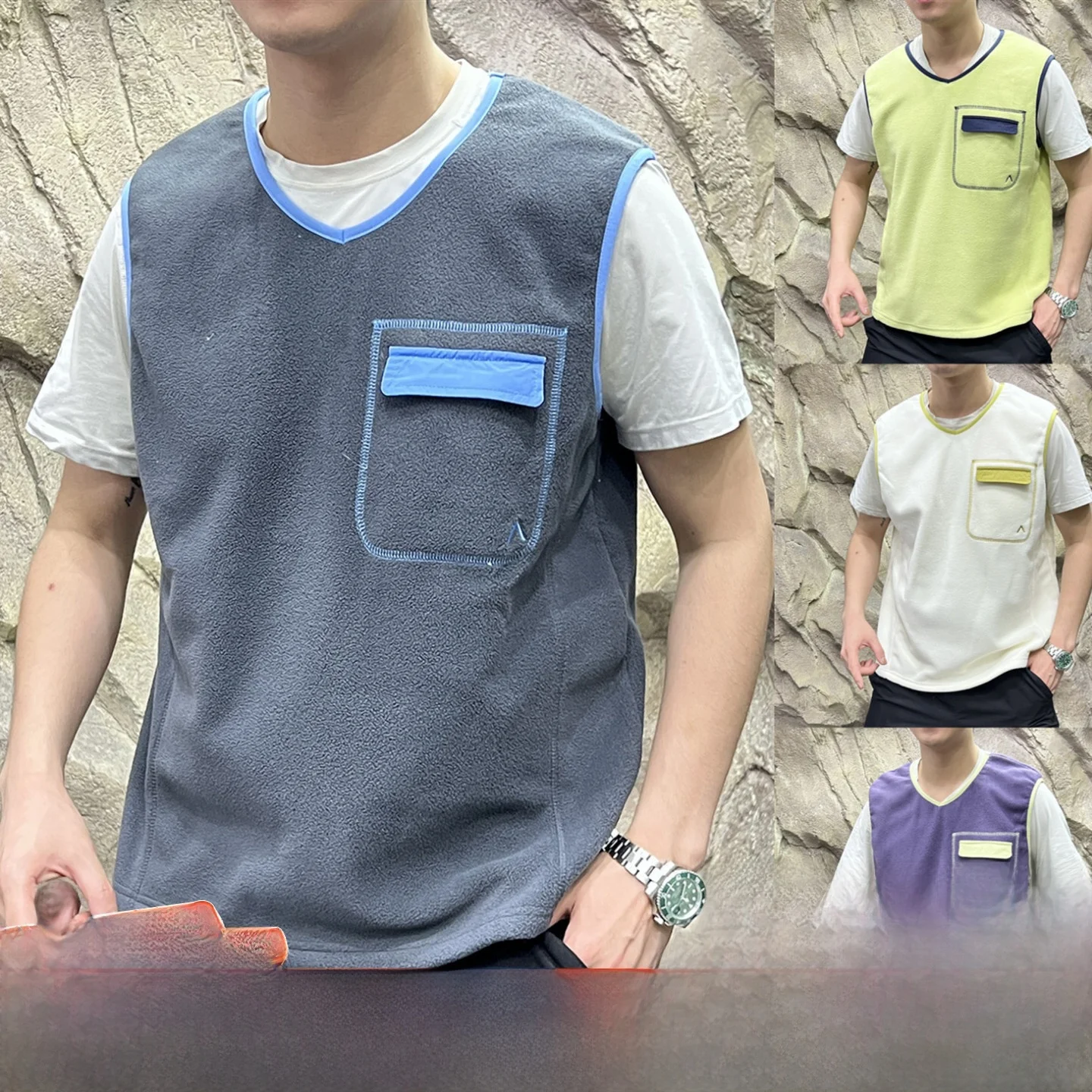 

e Label System Autumn Winter ex Outdoor Fce Vest Scene Qui Switch Inner Wear Layering Tool V Ne Polyester F...