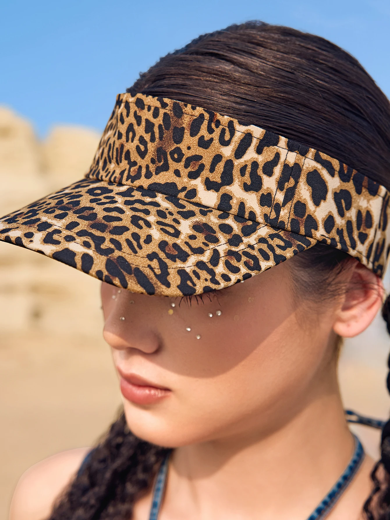 1 Stück verstellbare Damen-Baseballmütze mit Leopardenmuster, geeignet für Strandurlaub und Outdoor-Aktivitäten, Party, Musikfestival