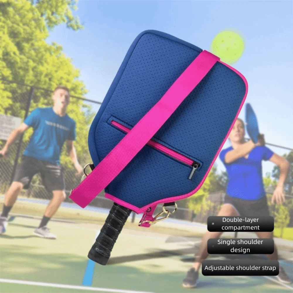 

Большая вместительная сумка через плечо Pickleball, водонепроницаемая застежка-молния, чехол для весла Pickleball, регулируемый ремень, профессиональный