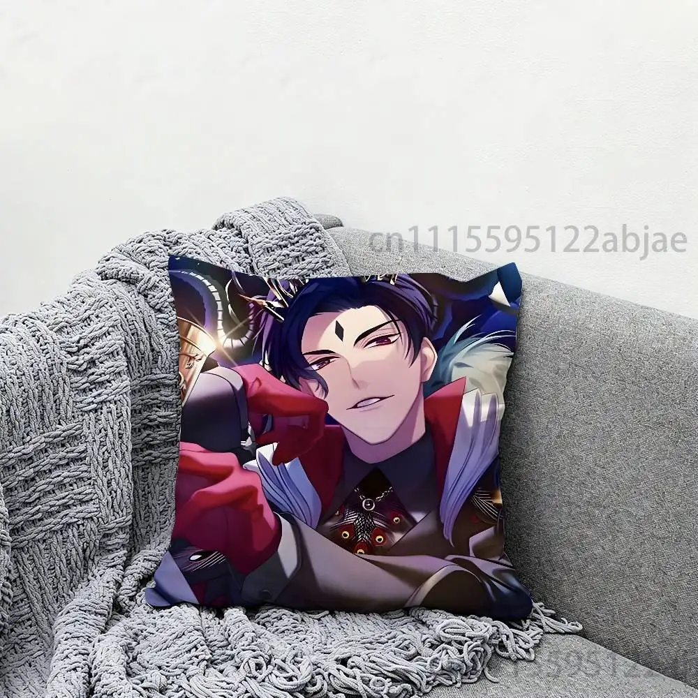 O-Obey Me L-Lucifer Throw Pillow Case 40x40cm Decoration DIY Square Chair Pillowcase Pad Cover