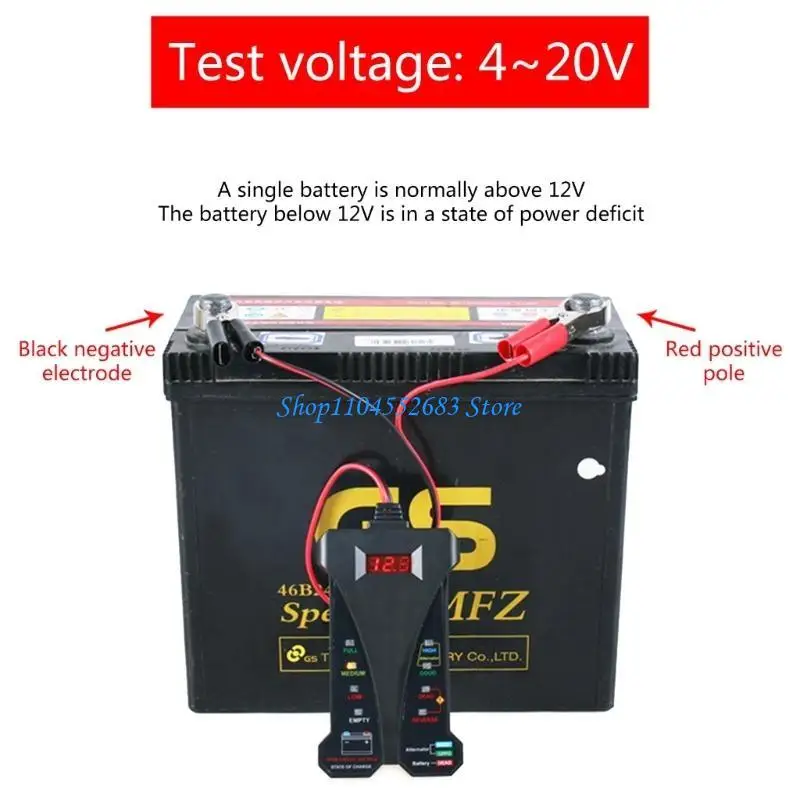 

Y6GD Digital Alternator Tester LCD Display Battery Monitoring Meter LED