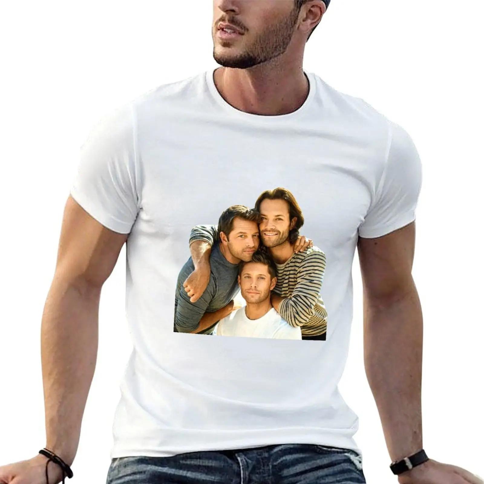 

J2M #2- Jared, Jensen, Misha T-Shirt cotton t shirts high quality man graphic t shirt funny t shirts man T-shirt