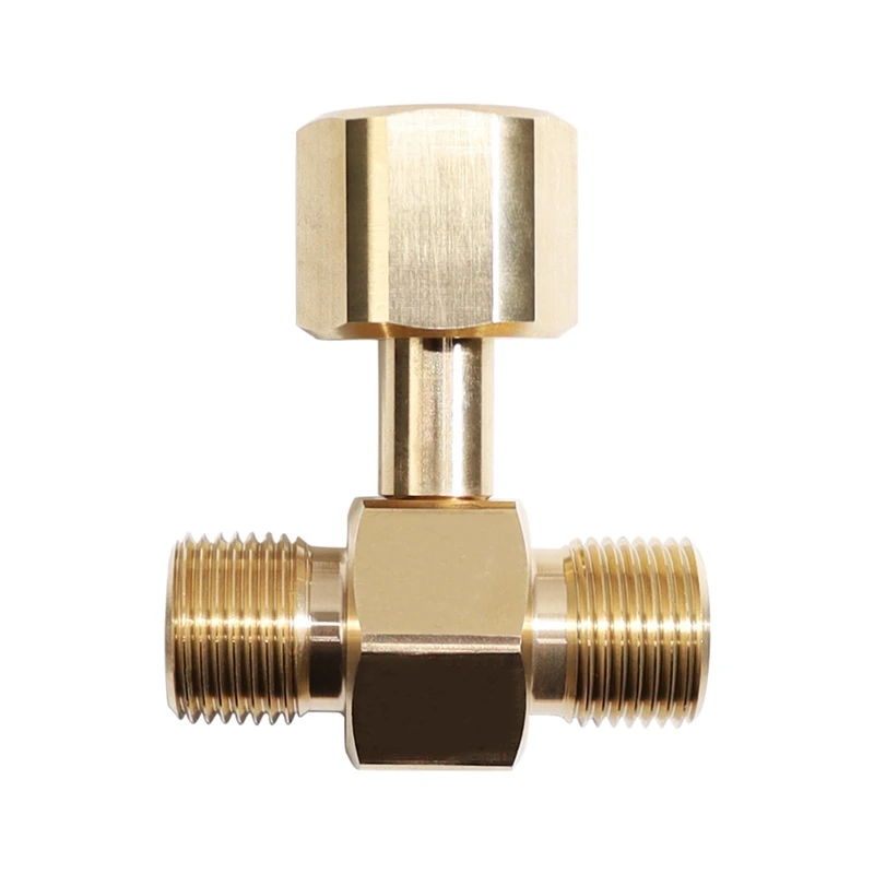 CO2 Tank Adapter Soda Cylinder Brass W21.8-14 Adapter Converter Tee Adapter T-Adapter 1 To 2 W21.8-14