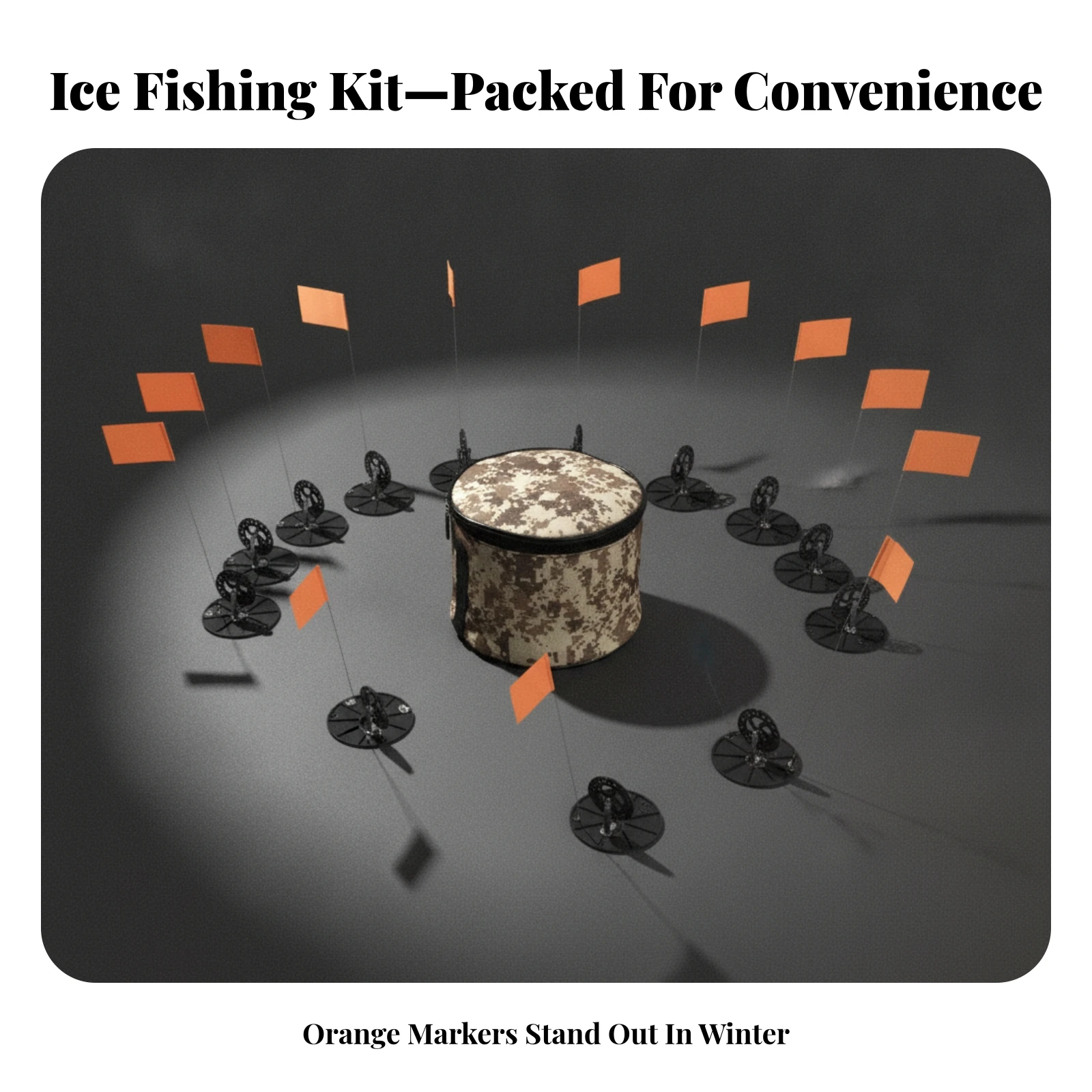 Ice Fishing Tip Up - 10 sztuk sygnalizatorów wędkarskich z flagą