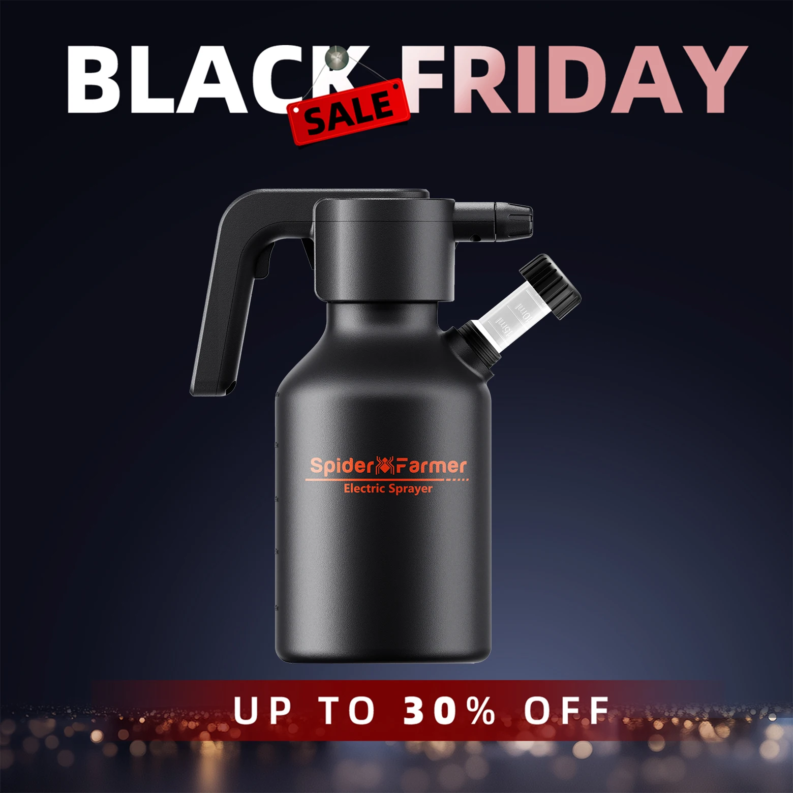 Spider Farmer Electric Spray Bottle 2L, Type-C Rechargeable Plant Sprayer, Automatic Mister with Measuring Cup & Quick Refill