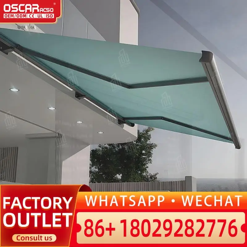 

Моторизованный уличный электрический солнцезащитный козырек 6 м с дистанционным управлением для патио, садовой террасы, водонепроницаемый ветрозащитный выдвижной тент