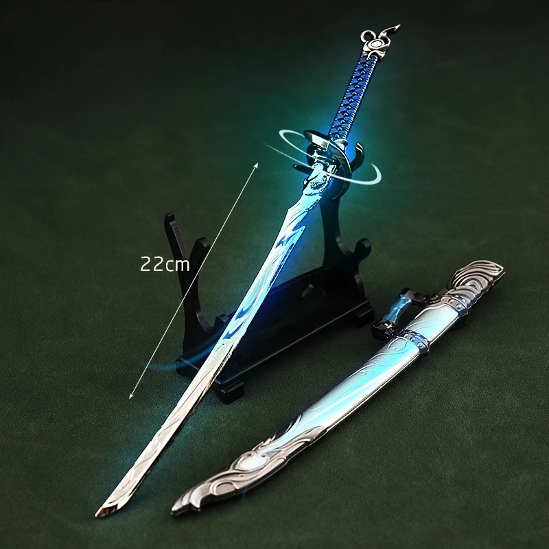 NARAKA: BLADEPOINT Game Weapon Anime Surrounding 22cm Cos Fengshen Cutting Tai Dao Skin Weapon Zinc Alloy Sheath Sword Toys