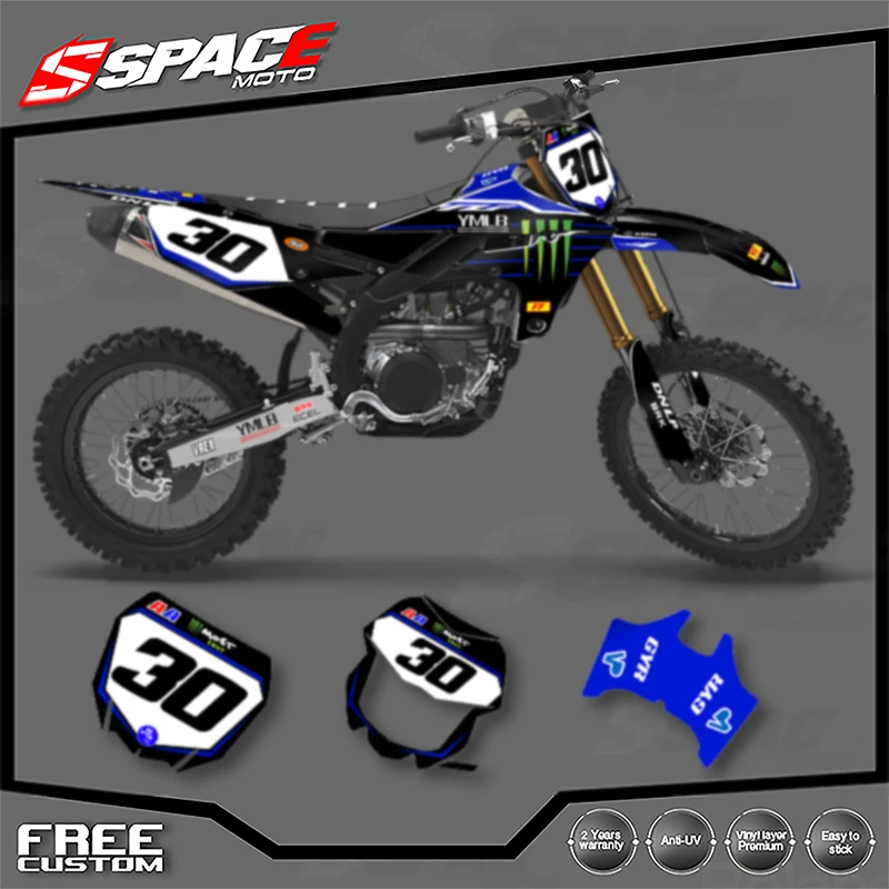 Stiker Latar Belakang Grafis Sepeda Motor Kustom Ruang untuk YAMAHA19-23 YZF250,18-22YZF450,19-23 WRF450 250 Kit Stiker Stiker 001