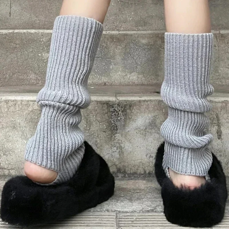 1/2pairs Lolita Leg Warmers Women's Long Socks Wool Knitted Foot Cover Arm Warmer Y2K Autumn Winter Crochet Heap Sock Boot Cuffs