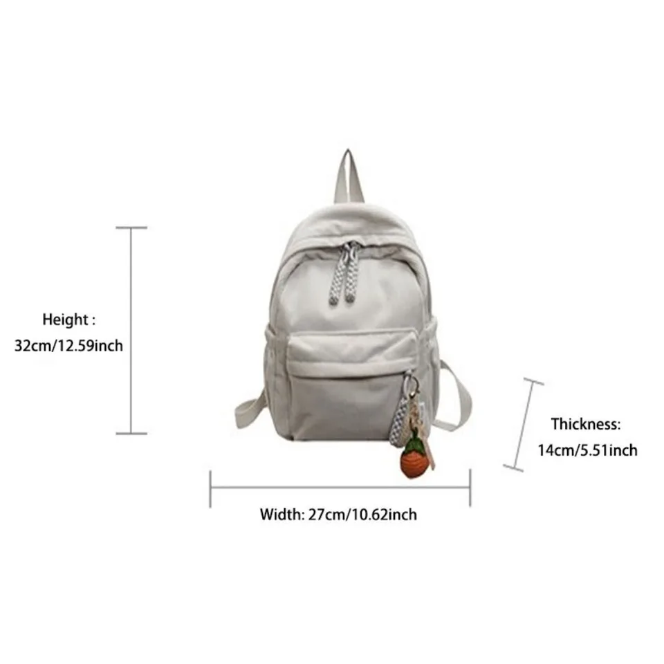 creazrise women fashion school bags mini thicken corduroy backpacks gray Teenager Solid Color Corduroy Backpack Handbag Rucksack Small School Bags  Casual Commuting Student Book Bags Female