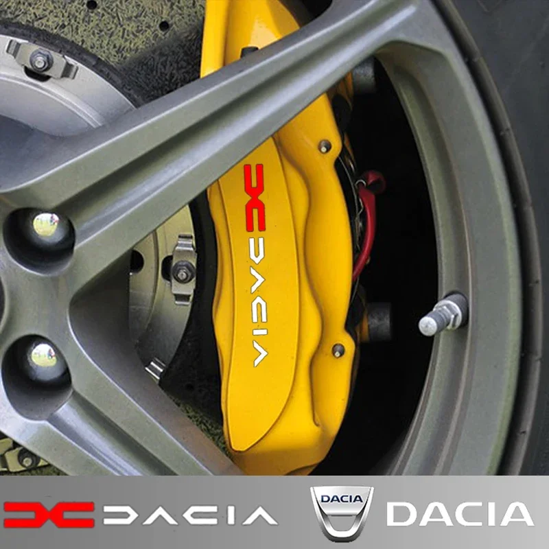 6 pegatinas para pinzas de freno de coche para Dacia Spring, Lodgy, Dokker, Duster, Logan, Sandero, Stepway, película protectora para cubiertas de freno de neumático, calcomanías para vehículos