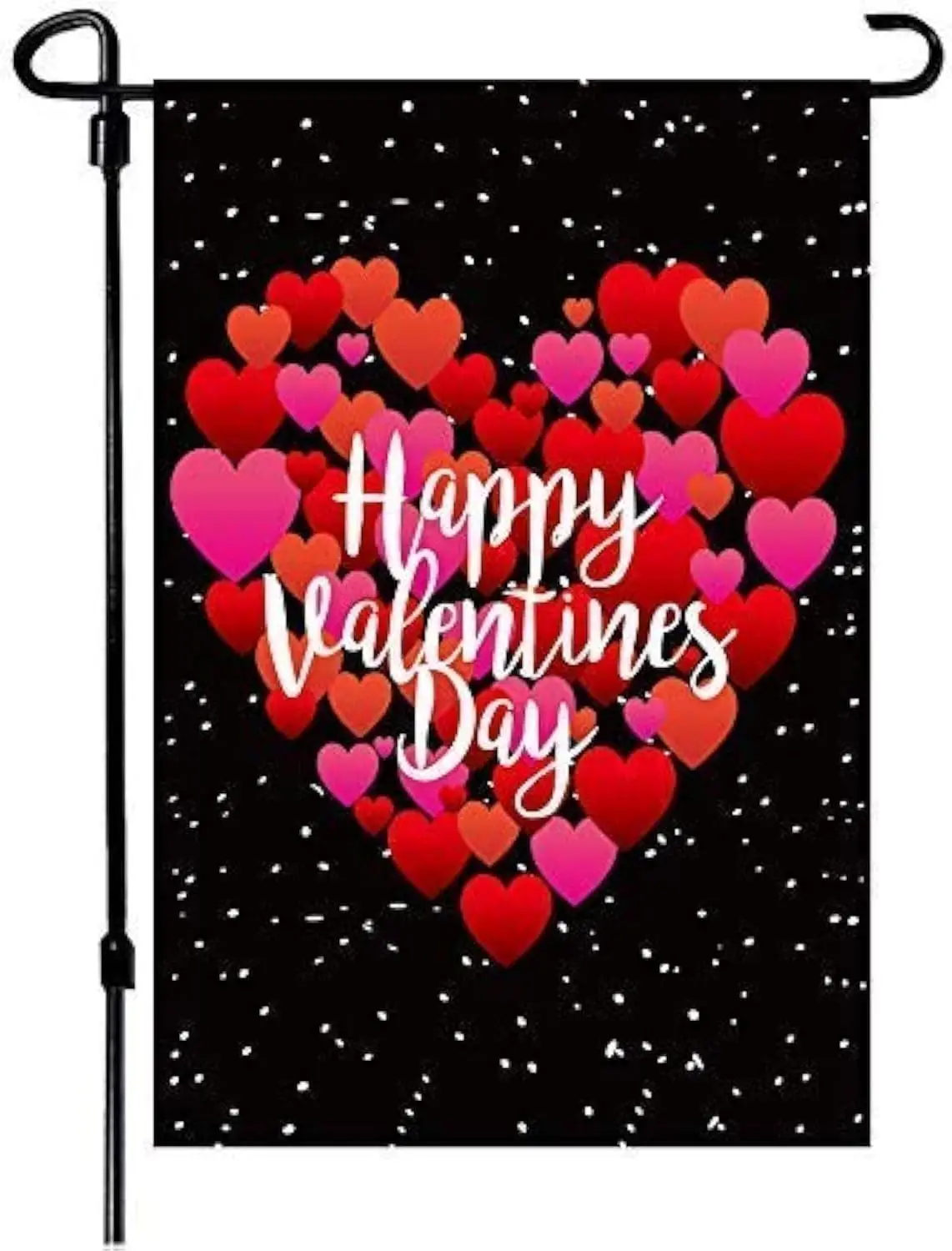 Akeydeco Valentines Day Flag,12x18 Inch Valentines Heart Garden Flag Double Sided Printing 2 Layer Burlap Valentine Flags for Yo