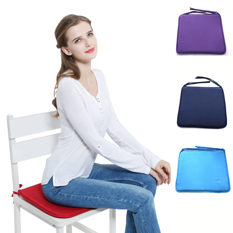 40x40cm Removable Chair Seat Cushion Mat Home Office Tie On Chair Pad Indoor Outdoor Garden pure colored Chair Seat Pad 1pcs