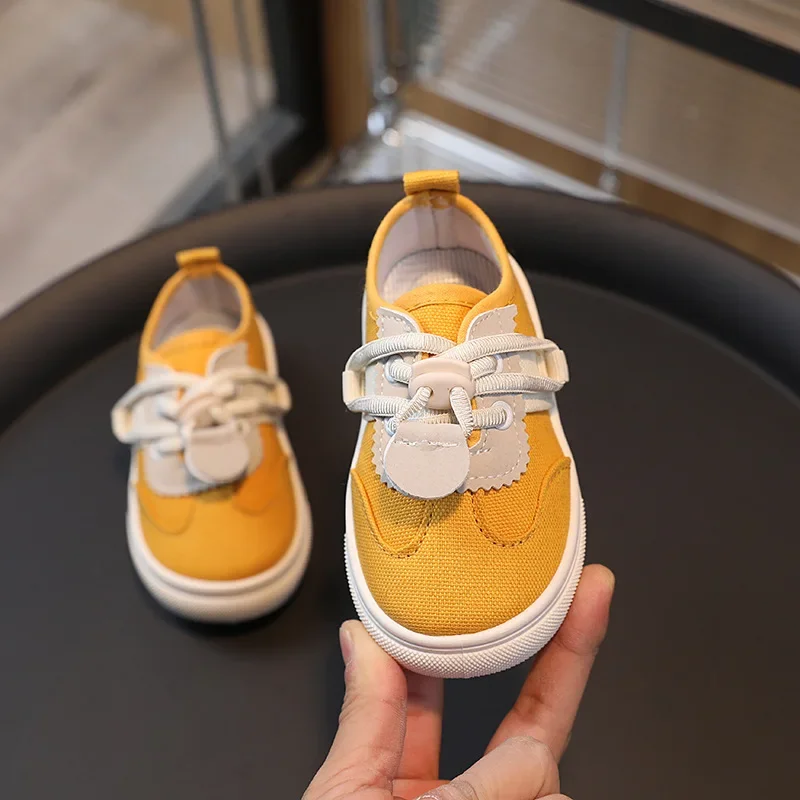 Kids Canvas Shoes Spring Autumn Boys Girls School Casual Shoes Soft Sole Non-slip Toddler Shoes Breathable Children Sneakers