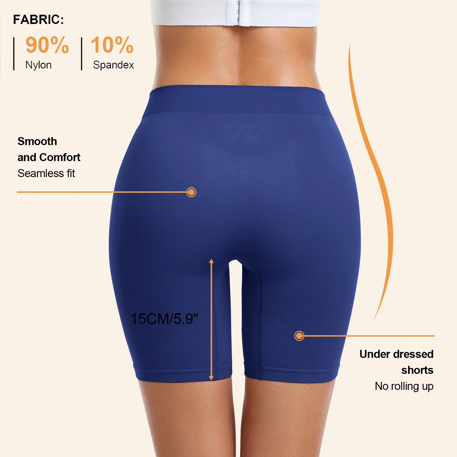 SIMIYA Slip Shorts for Women Under Dress Safety Pants Comfortable Seamless Panties Smooth Boxer Briefs Yoga Bike Cycling Shorts