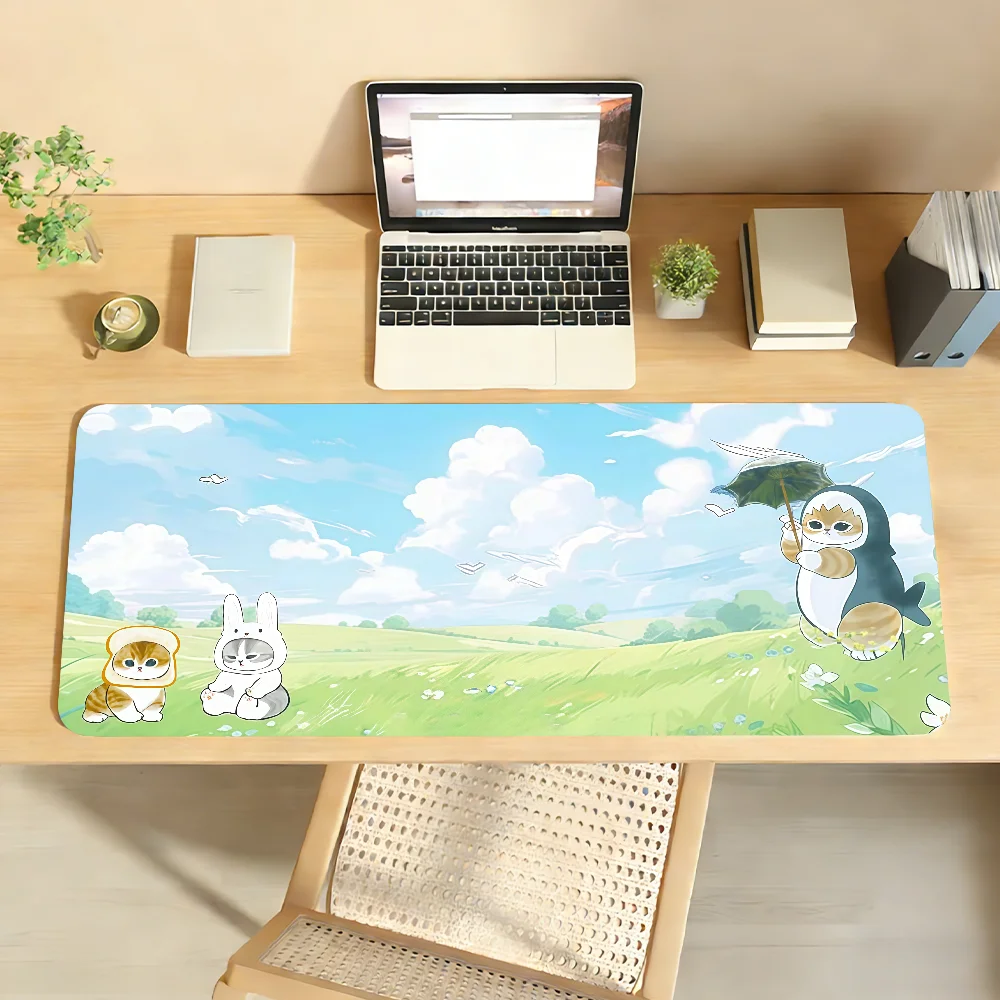 Cartoon M-MofusandS Niedliches Katzen-Mauspad Rutschfeste Schreibtischunterlage PC Laptop Zubehör Büro Tastatur Großes Gamer-Dekor