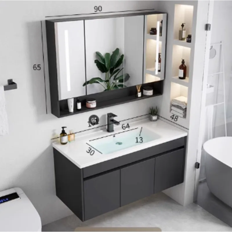 Mueble de baño de lujo, almacenamiento cerrado, lavabo, fregadero, muebles, archivadores, fregaderos estrechos, baño de Mdf multifunción