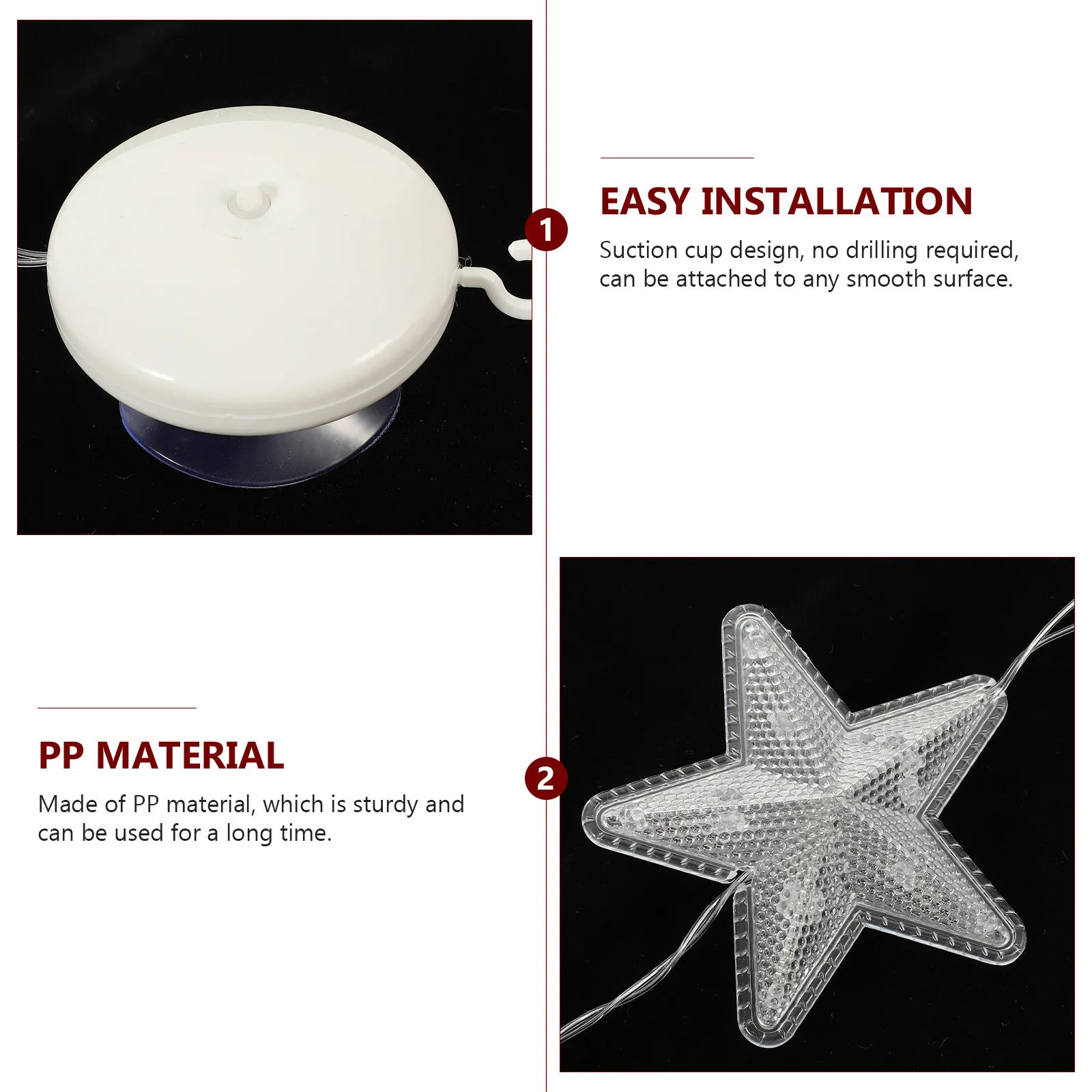 Christmas Window Light with Suction Cup for Home Store Party Decor LED Bright Festive Atmosphere Lamp Xmas Decorative Light