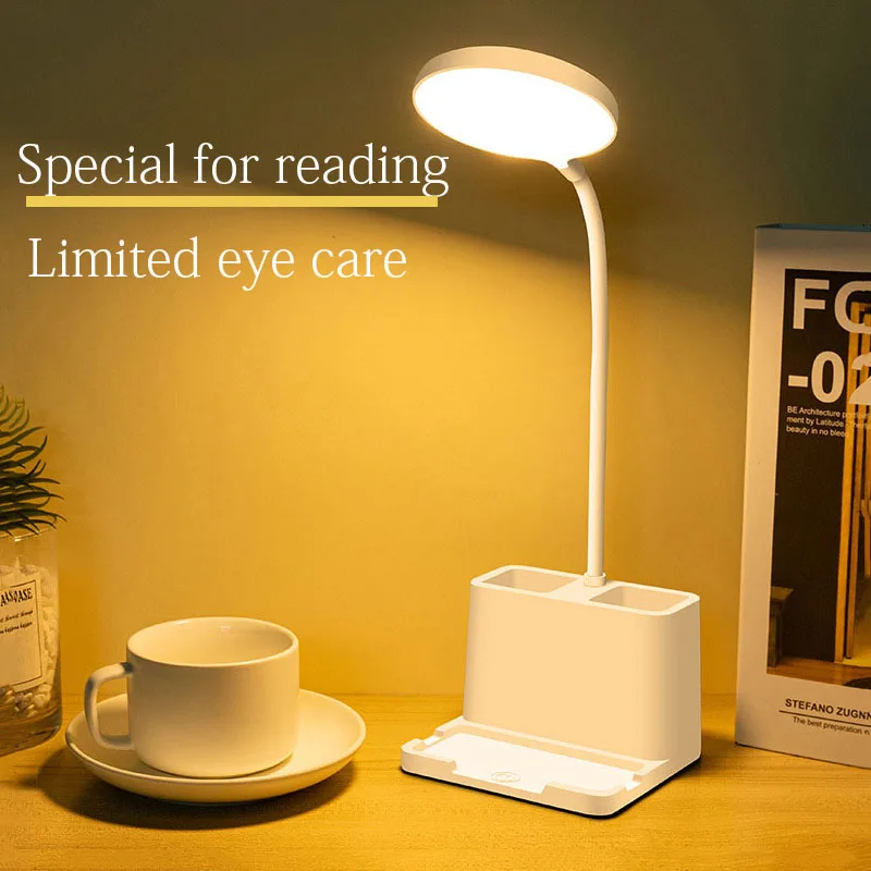 Led Charging Small Desk Lamp Student Reading Desk Lamp USB Touch Dimming Eye Protection Light Bedroom Dedside Lamp Night Light