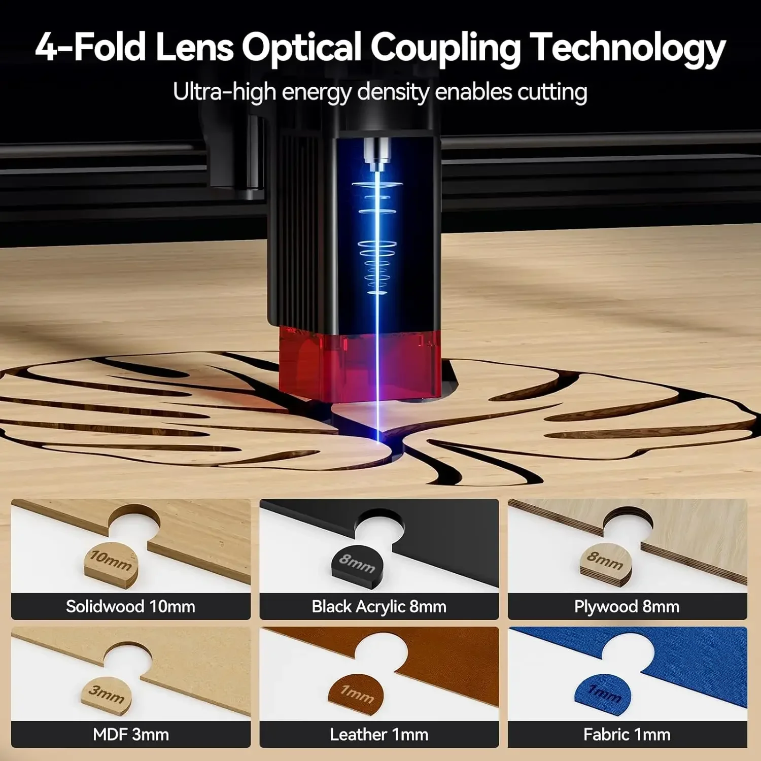 

Лазерный гравер LE400PRO 50W, лазерный гравировальный станок для начинающих, 5.5W, большая рабочая область 400x400 мм, высокоточная лазерная гравировка