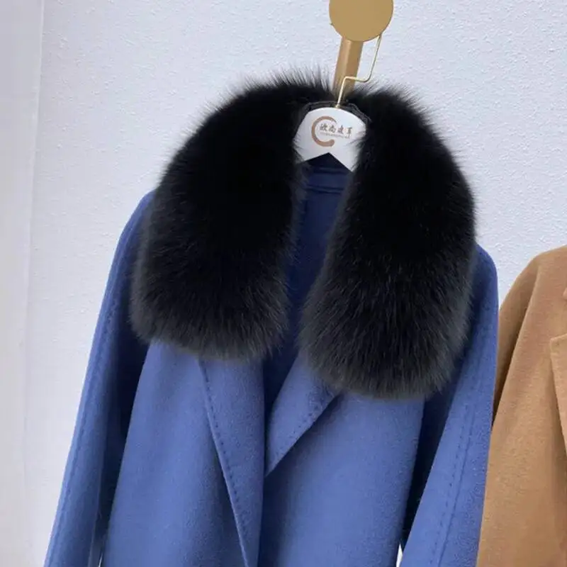 100% Real Fur Collar Keep Neck Warmer Genuine Fox Fur Scarf Winter Luxury Fluffy Shawl Luxury Scarves Female