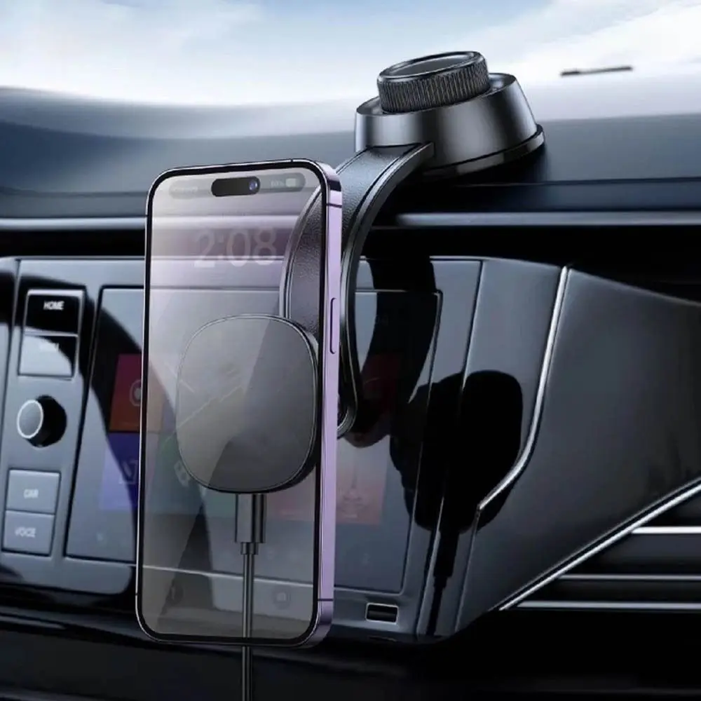 Supporto per telefono magnetico sottovuoto di alta qualità Rotazione regolabile Supporto per navigazione per auto Ventosa Staffa di adsorbimento su due lati