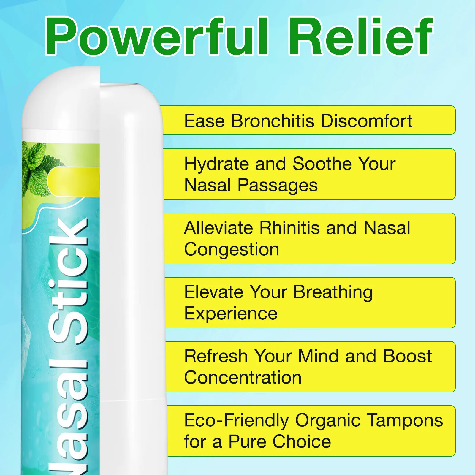 حيوية منعش قضيب الطاقة منعش وبار النعناع البارد احتقان الأنف لفئة العمل ومنظف الأنف القيادة 4*1 مللي