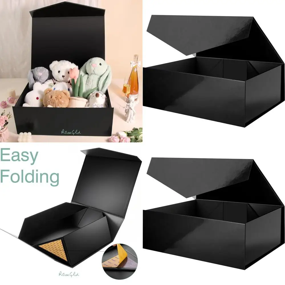 

Гигантская черная магнитная подарочная коробка, 20x16x7.2 дюйма, для крупных подарков и предложений для свидетелей жениха