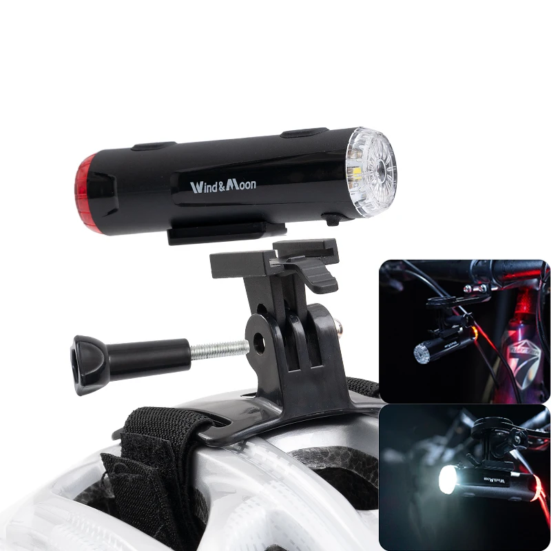 Bicycle 2 in 1 Front and Rear Light USB Rechargeable Road Bike Helmet Light MTB Flashlight Cycling Headlight Taillight LED Lamp