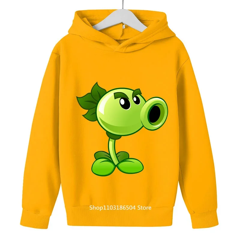 2024 Spring And Autumn Children Plants Vs. Zombies Fashion Clothing Boys Hoodie Set Pullover Girls Sweatshirt Casual Sweatpants