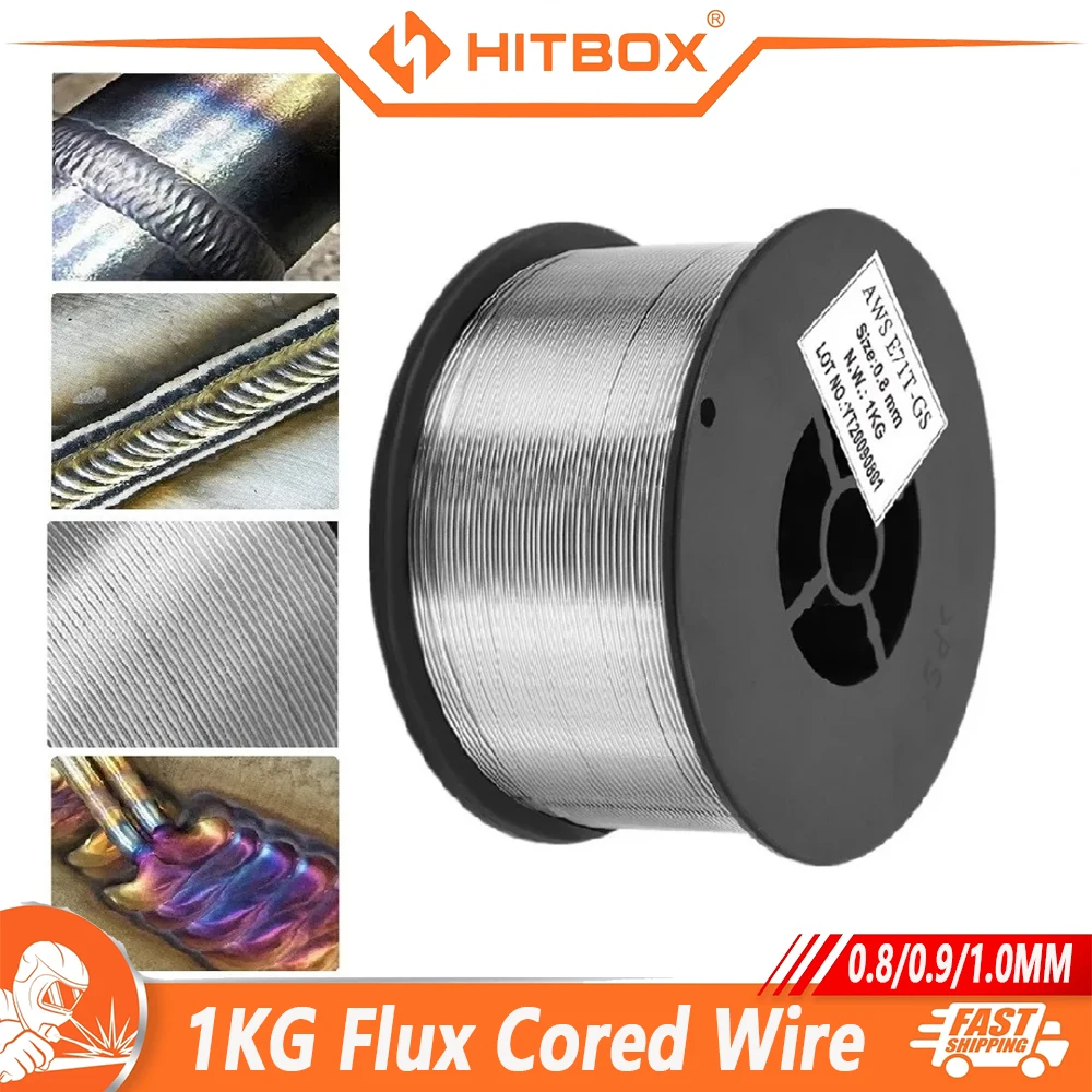 hitbox mig welding flux cored wire gasless fios ferro aco carbono mig soldador acessorios solda 08 mm 09 mm 1kg 01