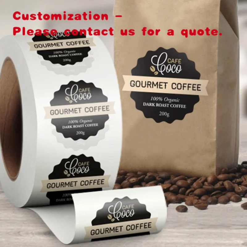 

На заказ. Коло для упаковки пищевых продуктов на заказ, самоклеящаяся виниловая водонепроницаемая круглая уплотнительная наклейка для пищевых продуктов, наклейка с печатью