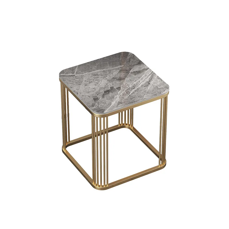 

Italian minimalist light luxury corner few sides rock slab small square table modern simple balcony small coffee