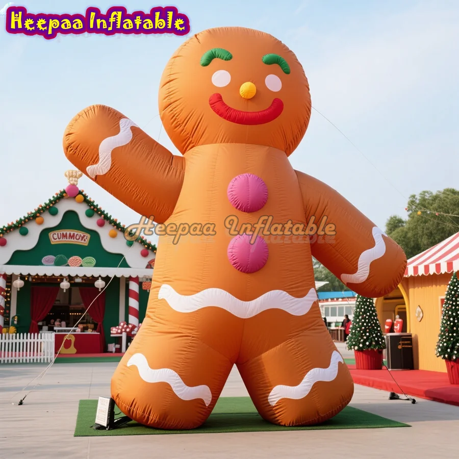 

Cute Gingerbreadman Inflatable Cartoon Customize Giant Outdor Advertising Inflatable Model For Event Party Decor