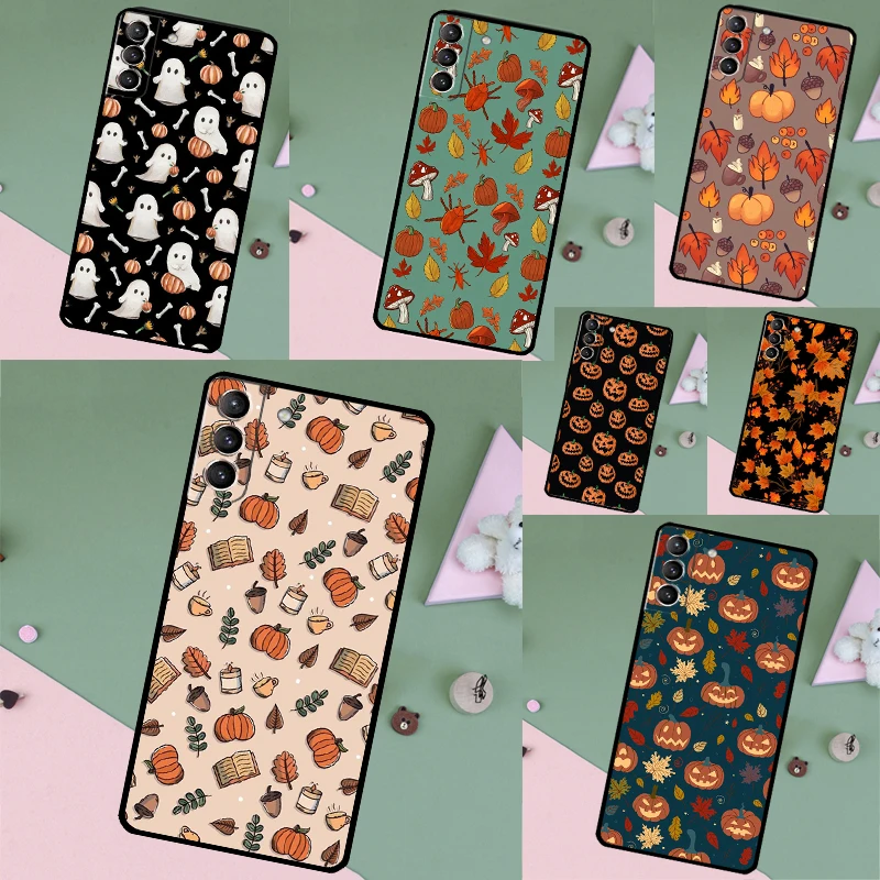 Autumn Leaves Fall Pumpkin Halloween Case For Samsung Galaxy S26 Ultra S25 S24 S23 S22 S21 S10 Plus S20 FE S25 Ultra Phone Cover