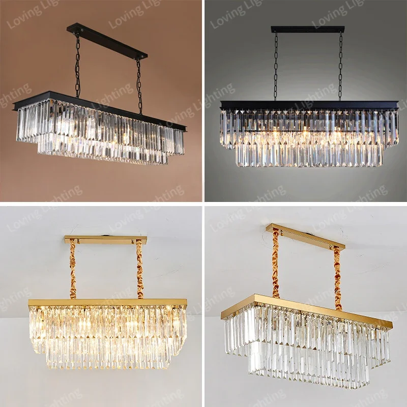 

Modern Luxury K9 Crystal Pendant Chandelier Lustre Led Lights Dining Table Bedroom Modest Ceiling Lamps for Room Home-appliance