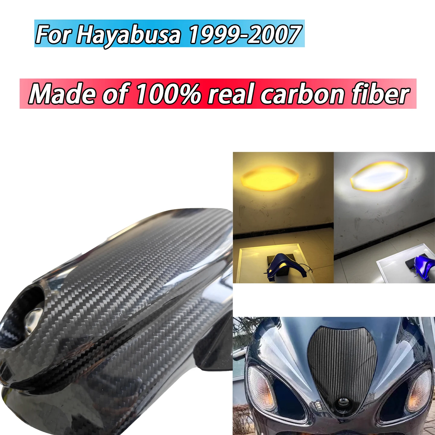For Suzuki Hayabusa GSXR1300 GSX1300R Gen1 1999-2007Carbon Fiber Motorcycle Modified Front Headlight Assembly Headlamp Component