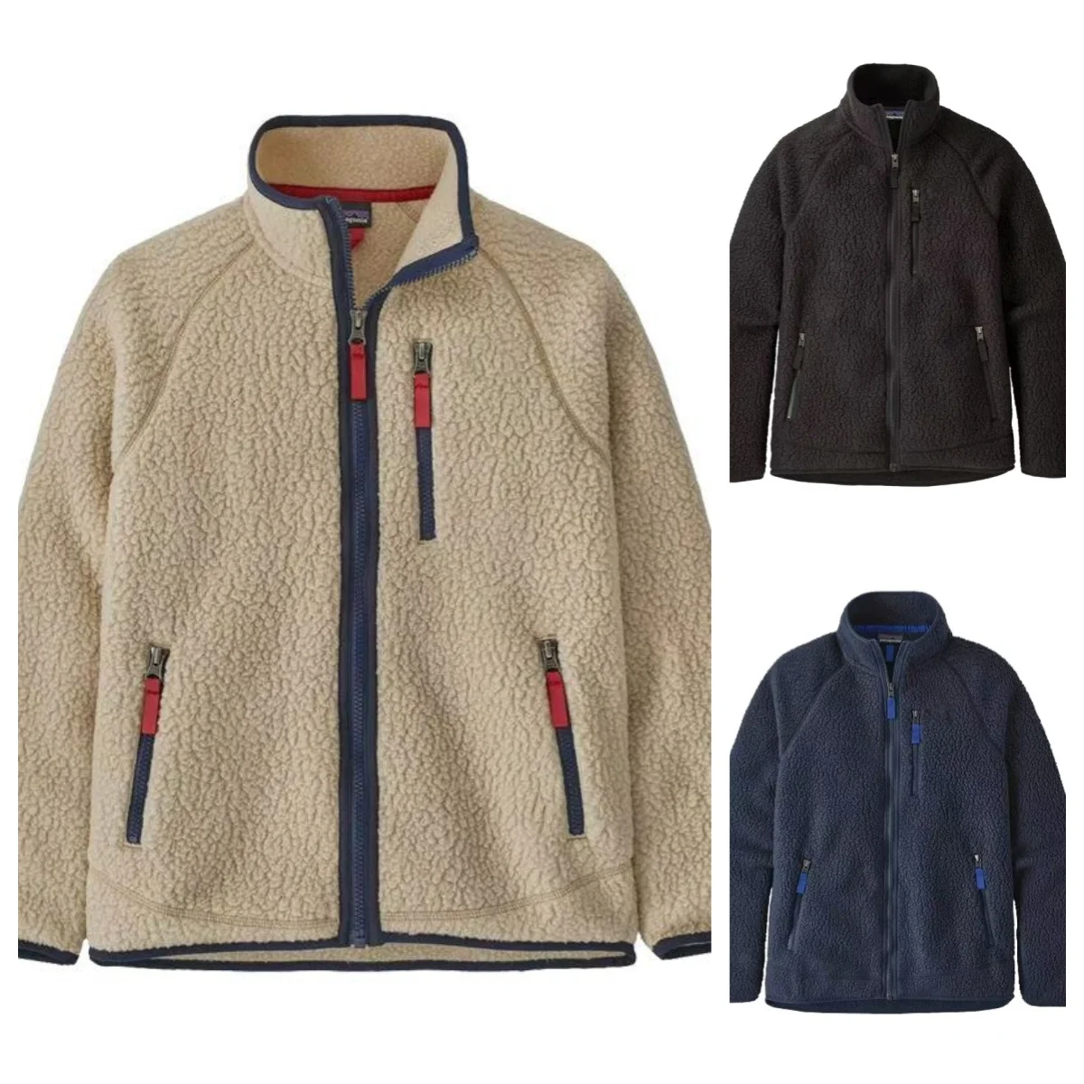 

Unisex American Style Bata Fleece Jacket Stand Collar Lamb Velvet Polyester Fiber Outdoor Sport Hiking Thickened Autumn Winte...