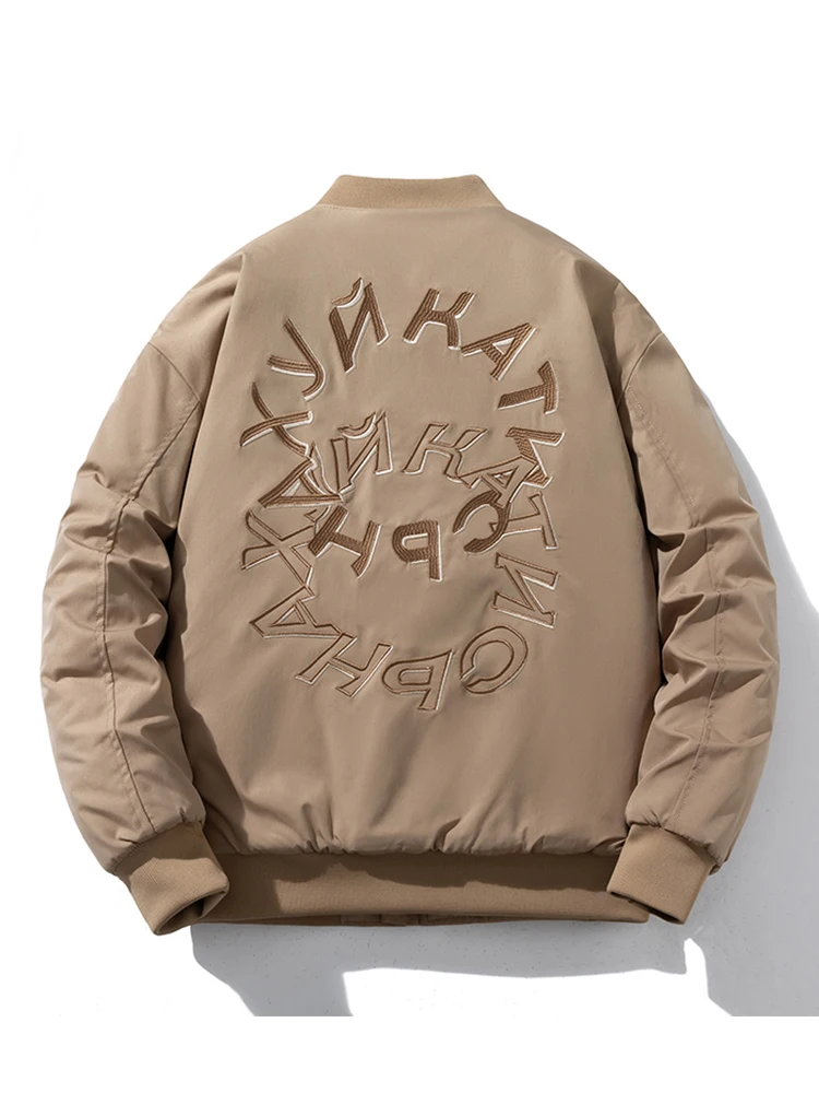 

Мужская теплая куртка-бомбер в стиле ретро-авиатора, с хлопковой подкладкой, на молнии, для осени и зимы