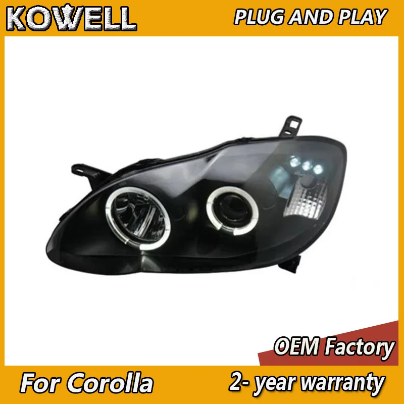 

KOWELL автомобильный Стайлинг для фар Toyota Corolla 2004 2005 2006-2009 Corolla, головной свет DRL, указатель поворота, ближний свет, проектор