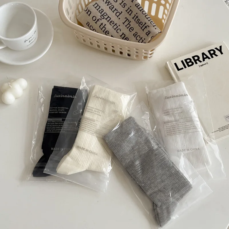 Suxinaimin Sweet High Knee Socks for Women, Spring Summer Cute  Socks, Black Miu-style JK Tube Socks for Daily Wear Solid color