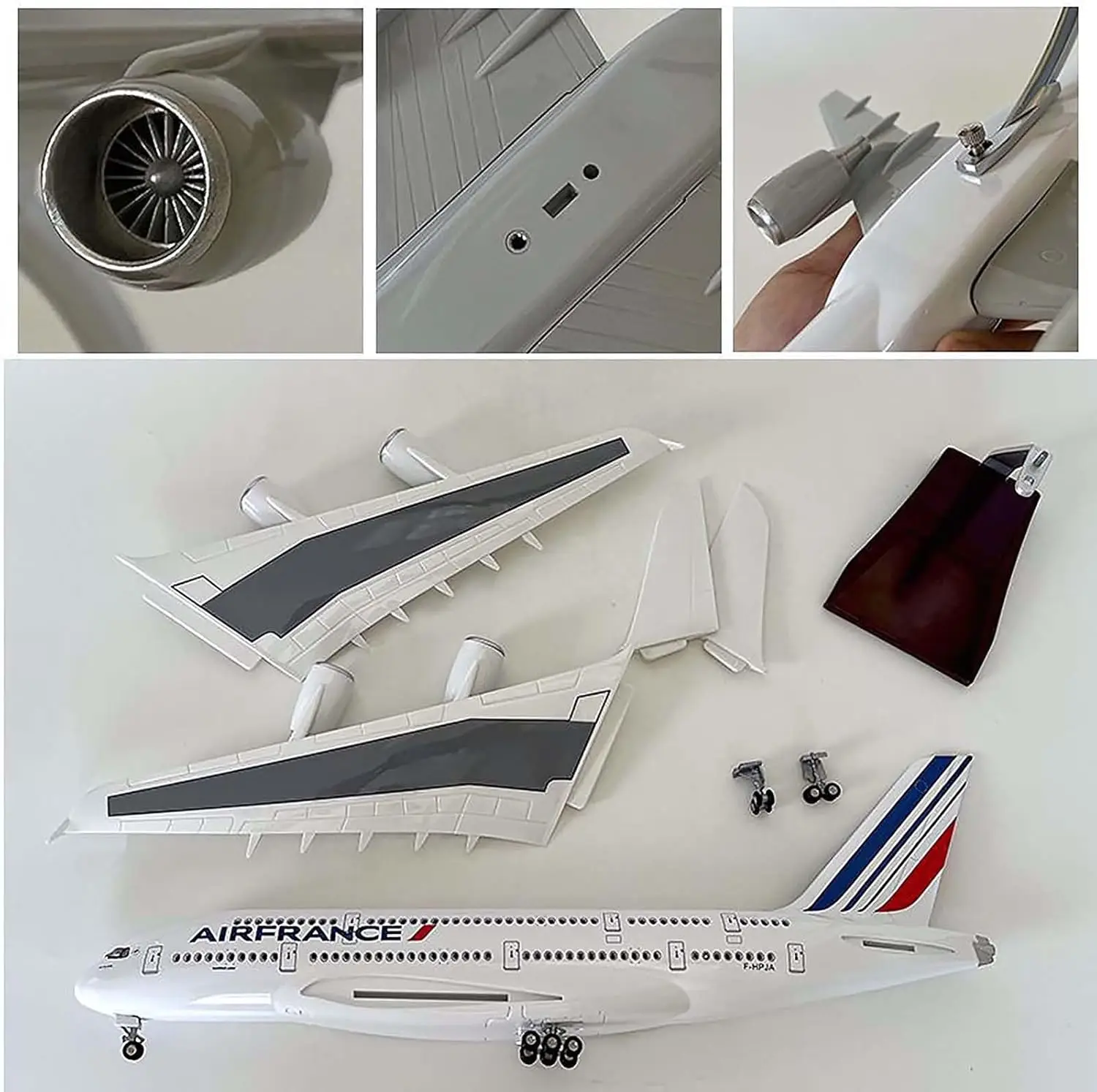 1/160 Scale 45cm A380 Plane Air France Airways Airplane Model With LED & Wheels Airbus Model Souvenir Resin Aircraft Decor